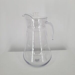 Clear Acrylic Beverage Pitcher with Lid 10 Inch Water Carafe Juice Jar